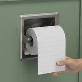 FORIOUS recessed holder with brushed nickel finish mounted on wall saves bathroom space.