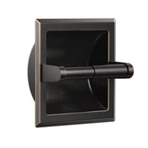 FORIOUS recessed toilet paper holder in oil-rubbed bronze saves bathroom space.