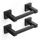 FORIOUS wall-mounted toilet paper holder in matte black, space-saving design.