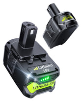 FORNERGY 2-pack 8.0Ah Ryobi 18V battery front view shows dual-pack convenience