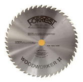 Forrest Woodworker II blade with edge-smooth-cut focus for polished rip cuts.