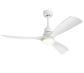 Forrovenco 52-inch white ceiling fan with light provides balanced airflow for living spaces.