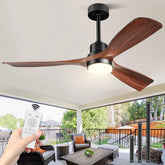 Forrovenco 60-inch ceiling fan with wood blades for outdoor patio ambience