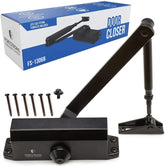 FORTSTRONG door closer black finish showing smooth close action