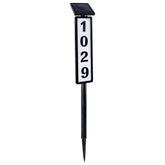 FORUP solar lighted house numbers sign on exterior wall for easy nighttime visibility