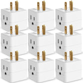 Fosmon 3-outlet wall adapter cube tap providing a compact three-outlet power hub.