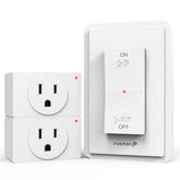 Fosmon WavePoint outlet 2-pack shown for wireless control of lamps and fans.