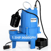 FOTING 1.5HP sewage pump front view shows durable cast iron construction for heavy-duty use.