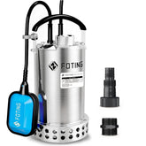 FOTING sump pump with full 304 stainless housing for durable water removal.