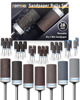 FOTYBEI 28Pcs sanding drums set with 1/8 inch shank for versatile metal and stone work