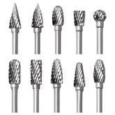 FOTYBEI tungsten carbide burr set in case for safe storage and quick access.