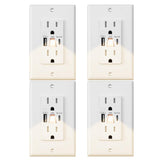 FourHarvest Lights Outlet with USB night light guides nighttime navigation.