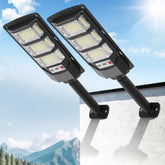 FOWSEEK solar street light 2-pack ready for easy outdoor installation.