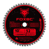 FOXBC 10-inch blade with 52 teeth for precise metal cuts.