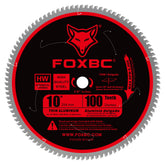 FOXBC 10-inch saw blade with 100 teeth for clean aluminum cuts