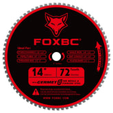 FOXBC 14-inch blade with 72 teeth for burr-free metal cuts on chop saws