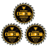 FOXBC 4-1/2 inch carbide saw blade for framing delivers precise, clean cuts.