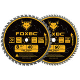 FOXBC 8-1/4 inch blade with 60 teeth for fast, clean hardwood cuts.