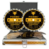 FOXBC 8in dado blade set outer blade for precise grooves and flat bottoms.