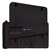 Foxrino Wrench Roll front view with 17 pockets for organized SAE wrenches.