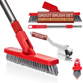 Fox Trot Living grout brush long-handle pivot reaches high grout lines for easy cleaning