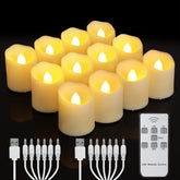 FPOO rechargeable tea lights with remote control for adjustable ambiance