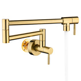 Fransiton brushed gold pot filler wall mount for quick pot filling