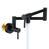 Fransiton pot filler folding arm extended for easy pot filling near the stove