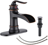 Fransiton Waterfall faucet with oil rubbed bronze finish and wide spout for a premium look