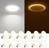 FREELICHT 12-pack 6-inch LED recessed light with night light for versatile living room ambience.