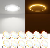 FREELICHT 4-inch LED recessed light with night light creates warm ambiance in living spaces.