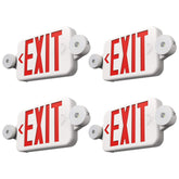 FREELICHT 4-pack red exit sign with emergency lights for commercial corridors