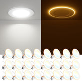 Freelicht 6-inch LED recessed light with night light for warm ambience.