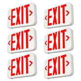 FREELICHT exit sign front view with bright red 6-inch letters for clear visibility