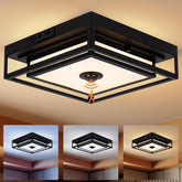 Frelii LED motion sensor outdoor ceiling light, square fixture for porch lighting