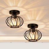 FRIDEKO HOME black crystal ceiling light with 7.48-inch diameter adds modern hall appeal