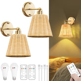 FRIDEKO rattan wall sconce set 2 for ambient lighting.