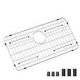 Fritoing stainless steel sink grid front view, sturdy protection for a 26x14 single-bowl sink