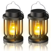 FriutShine solar lantern with dancing flame creates cozy garden ambience