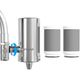 FRIZZLIFE FS99 filter assembly demonstrates universal faucet fit and easy setup