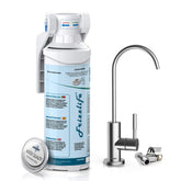 Frizzlife under-sink water filter system installed in kitchen for clean-tasting tap water