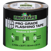 FrogTape Pro Grade flashing tape on a window frame providing a weatherproof seal.