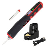 FROGBRO cordless soldering iron with LED display showing temperature readout.