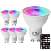 FTL GU10 color changing bulb with remote for effortless color control in any room.