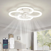 FTZVRD low-profile fandelier with integrated LED light for compact bedrooms.