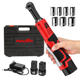 FULLYEA Electric Ratchet Wrench with LED light brightens tight spaces.