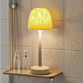 Funlenry spa lamp in shower provides safe, waterproof ambiance.