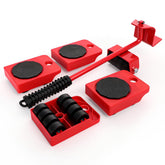 Furniture Lift Mover Set with roller wheels enables easy relocation of heavy furniture.
