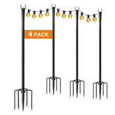 Fussion 4-pack string light poles outdoors extend yard lighting for parties.