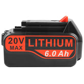 Futurebatt 6.0Ah 20V battery—front view, ready to power heavy-duty DIY projects